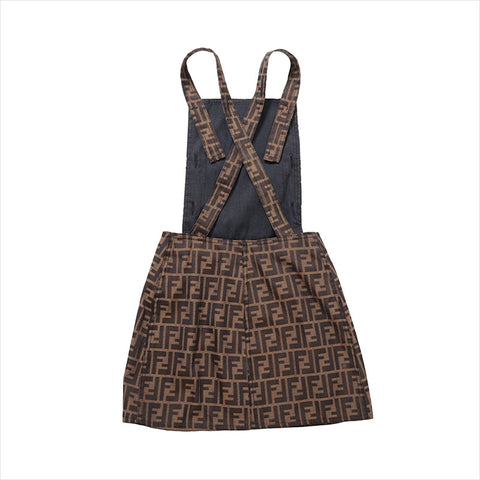 FENDI Zucca Size:38 Overalls Skirt overalls Brown WS15479
