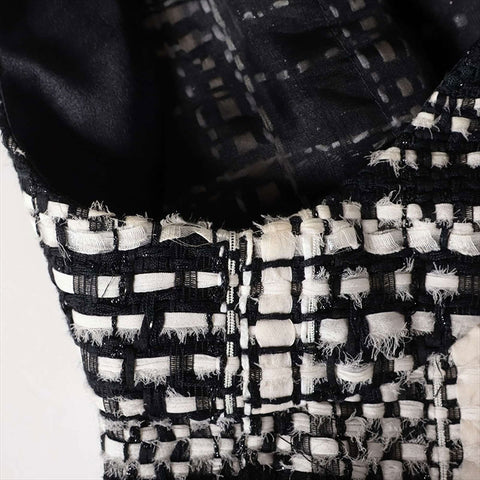 CHANEL Size:34 Tweed Sleeveless 2015 Gripoa Button one piece black WS15481
