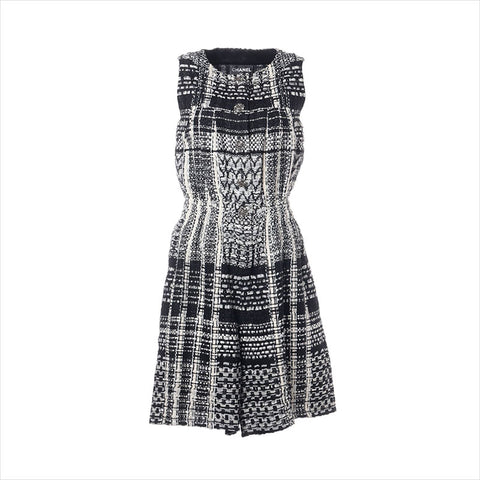 CHANEL Size:34 Tweed Sleeveless 2015 Gripoa Button one piece black WS15481
