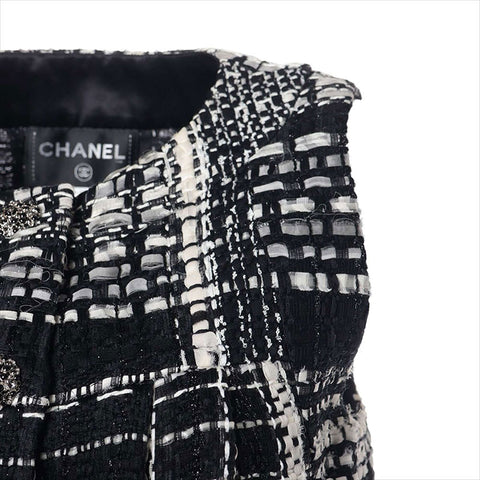 CHANEL Size:34 Tweed Sleeveless 2015 Gripoa Button one piece black WS15481
