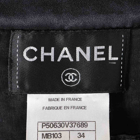 CHANEL Size:34 Tweed Sleeveless 2015 Gripoa Button one piece black WS15481