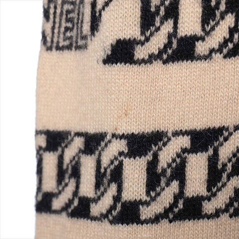 CHANEL Size:40 cashmere border logo 01A cardigan beige WS15482