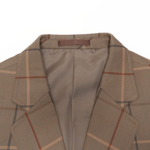 BURBERRY Size:7 Wool Check Suit Skirt suit Brown WS15485