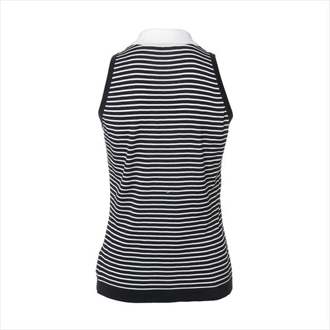 CHANEL Size:40 Border COCO Mark Cotton Short sleeve T-shirt white WS15488