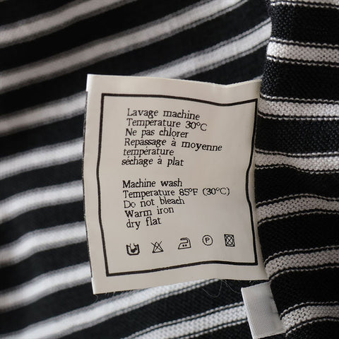 CHANEL Size:40 Border COCO Mark Cotton Short sleeve T-shirt white WS15488