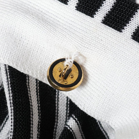 CHANEL Size:40 Border COCO Mark Cotton Short sleeve T-shirt white WS15488