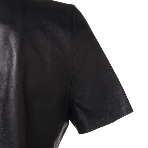 FENDI Size:44 Leather Logo Short sleeve T-shirt black WS15492