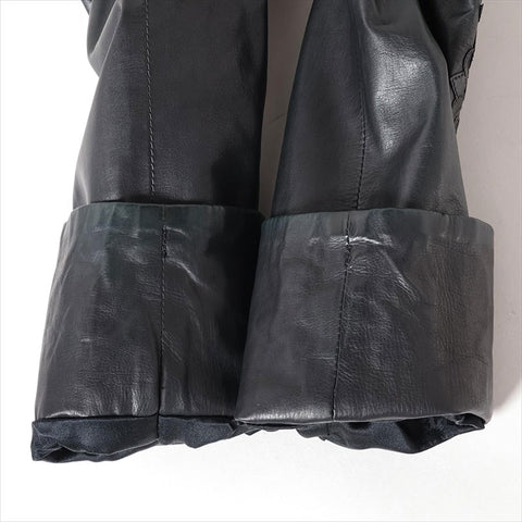 CHROME HEARTS Size: M Cross button Leather Tailored Sleeve embroidery Jacket black WS15493