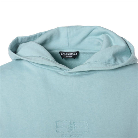 BALENCIAGA Size: S Logo embroidery 22 years Parker Light blue WS15496