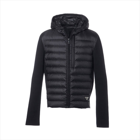 PRADA Size: 50 Knit switching down jacket 18 years Jacket black WS15498