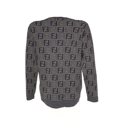 FENDI Zucca acrylic and wool knit cardigan Brown WS15500