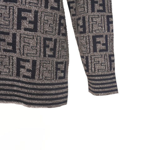 FENDI Zucca acrylic and wool knit cardigan Brown WS15500