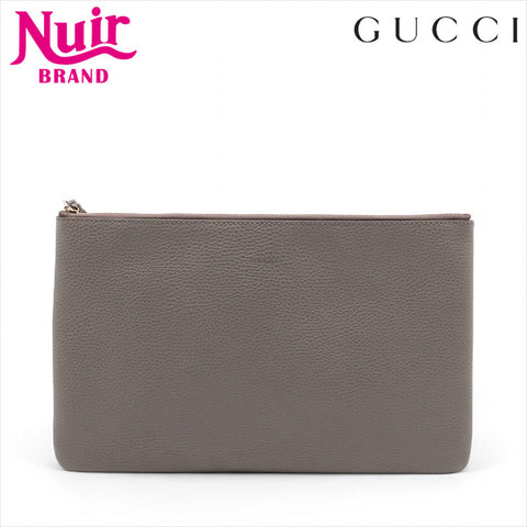 Gucci皮革竹手拿包灰色WS15503