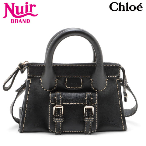 Chloe Edith Mini 2way皮革肩带黑色WS15506