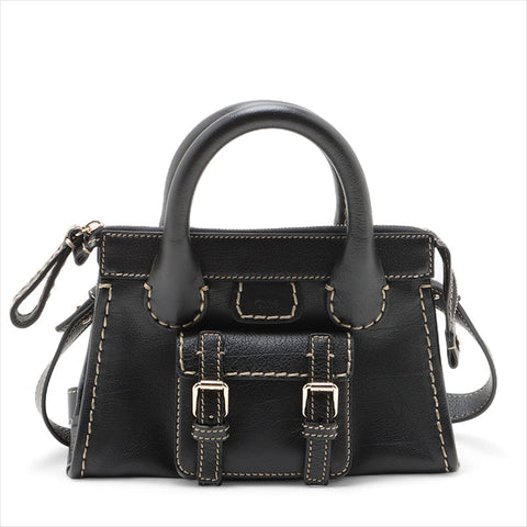 Chloe Edith Mini 2way皮革肩带黑色WS15506