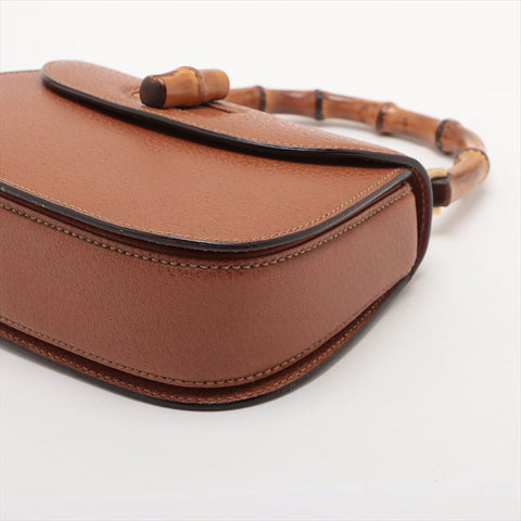 Gucci Bamboo 2way皮革肩带棕色WS15508