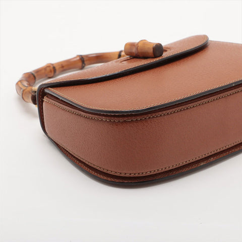 Gucci Bamboo 2way皮革肩带棕色WS15508