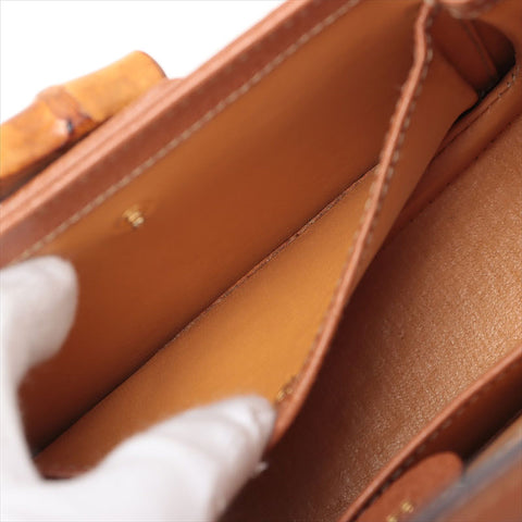 Gucci Bamboo 2way皮革肩带棕色WS15508
