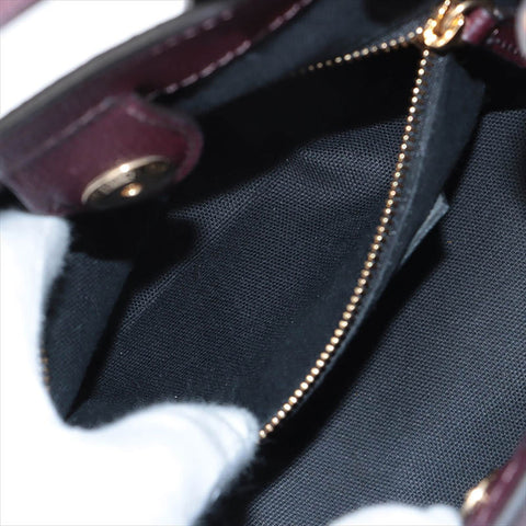 BURBERRY Leather Nova Check Mini 2way Shoulder Bag Bordeaux WS15512