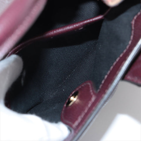 BURBERRY Leather Nova Check Mini 2way Shoulder Bag Bordeaux WS15512
