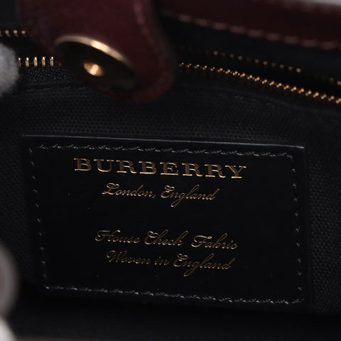 BURBERRY Leather Nova Check Mini 2way Shoulder Bag Bordeaux WS15512