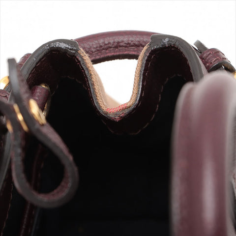 BURBERRY Leather Nova Check Mini 2way Shoulder Bag Bordeaux WS15512
