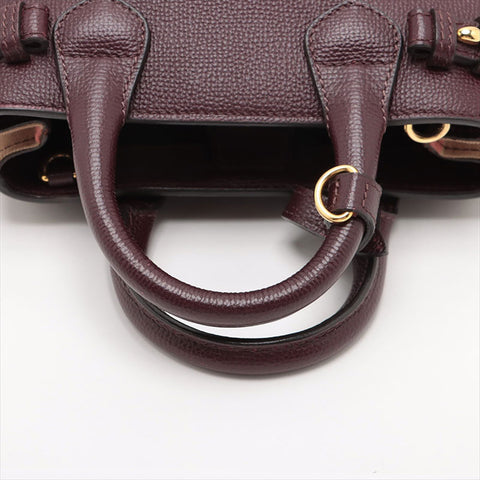 BURBERRY Leather Nova Check Mini 2way Shoulder Bag Bordeaux WS15512
