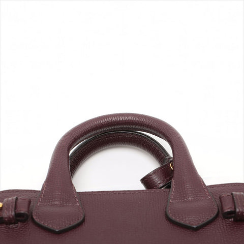 BURBERRY Leather Nova Check Mini 2way Shoulder Bag Bordeaux WS15512