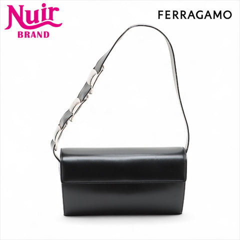 Salvatore Ferragamo Leather One Shoulder Bag Shoulder Bag black WS15513