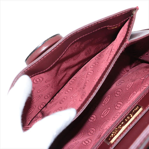 CARTIER Leather Must Do Shoulder Bag Bordeaux WS15518