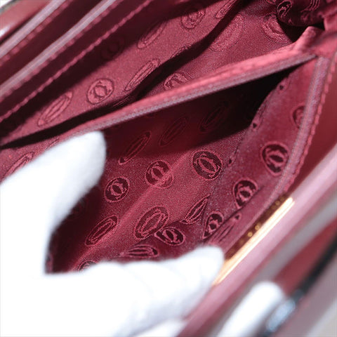 CARTIER Leather Must Do Shoulder Bag Bordeaux WS15518