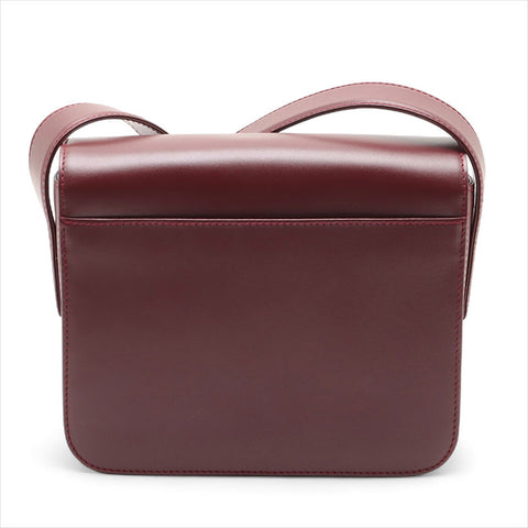 CARTIER Leather Must Do Shoulder Bag Bordeaux WS15518