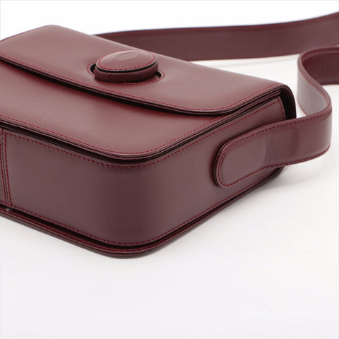 CARTIER Leather Must Do Shoulder Bag Bordeaux WS15518