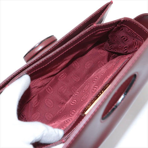 CARTIER Leather Must Do Shoulder Bag Bordeaux WS15518