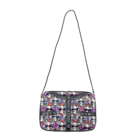Chanel Tweed Girl Coco Button Charm Umhängetasche Multicolor WS1551