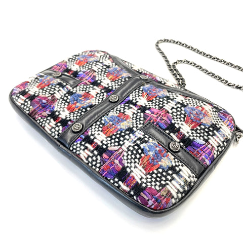 Chanel Tweed Girl Coco Button Charm Umhängetasche Multicolor WS1551
