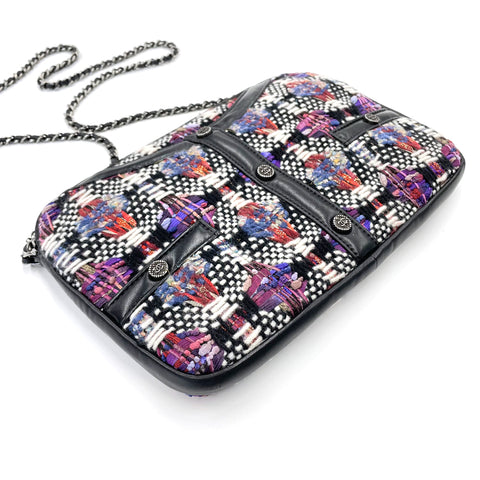 Chanel Tweed Girl Coco Button Charm Umhängetasche Multicolor WS1551