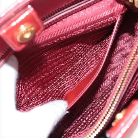 PRADA Patent leather Handbag Red WS15520