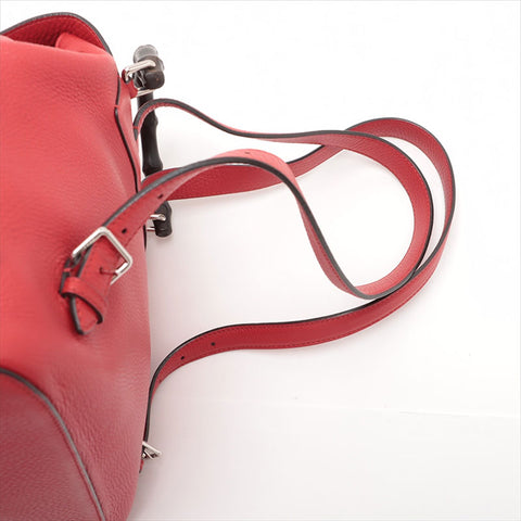 GUCCI Bamboo leather Backpack Â· Daypack Red WS15522