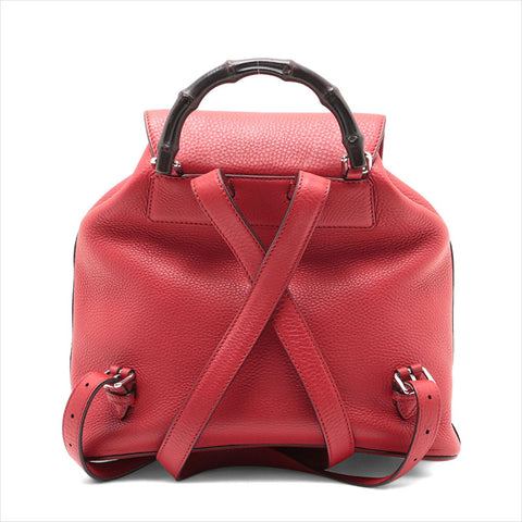 GUCCI Bamboo leather Backpack Â· Daypack Red WS15522