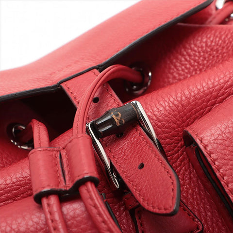GUCCI Bamboo leather Backpack Â· Daypack Red WS15522