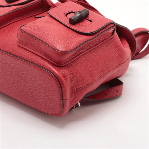 GUCCI Bamboo leather Backpack Â· Daypack Red WS15522