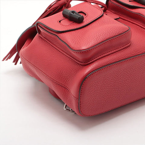 GUCCI Bamboo leather Backpack Â· Daypack Red WS15522