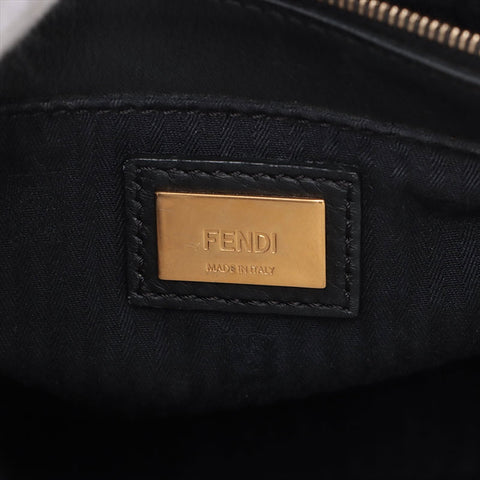 FENDI Twojours 2way Leather Shoulder Bag black WS15524