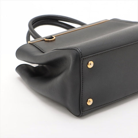 FENDI Twojours 2way Leather Shoulder Bag black WS15524