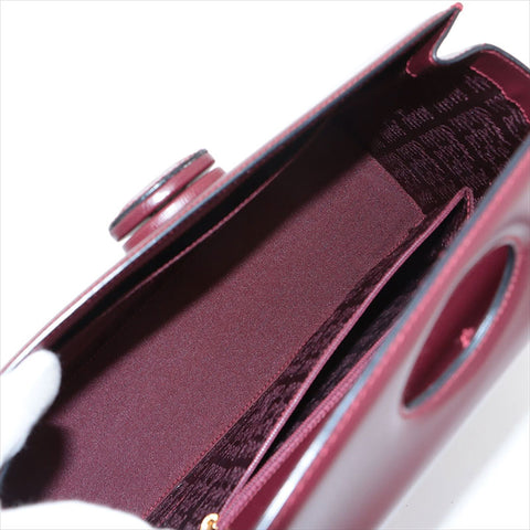 CARTIER Must Do Leather Handbag Bordeaux WS15526