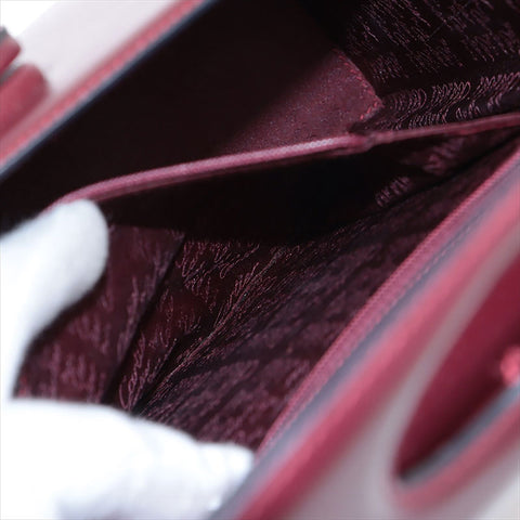 CARTIER Must Do Leather Handbag Bordeaux WS15526