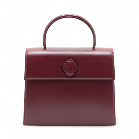 CARTIER Must Do Leather Handbag Bordeaux WS15526