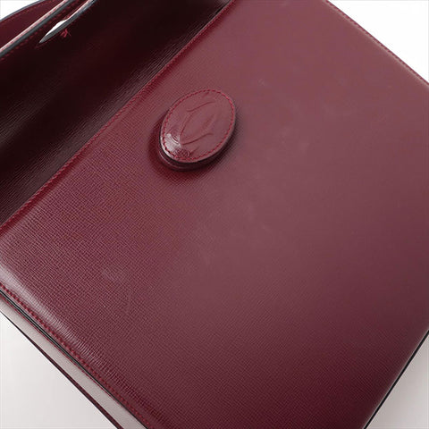 CARTIER Must Do Leather Handbag Bordeaux WS15526