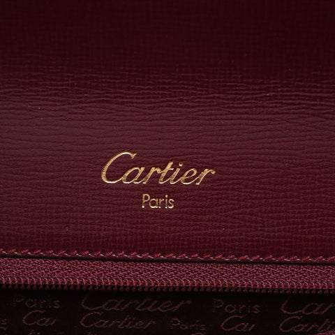 CARTIER Must Do Leather Handbag Bordeaux WS15526